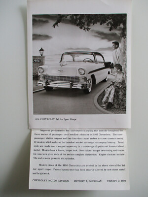 Chevrolet Bel Air Sport Coupe Original Foto Werkfoto Pressefoto Photo 1956 !!!