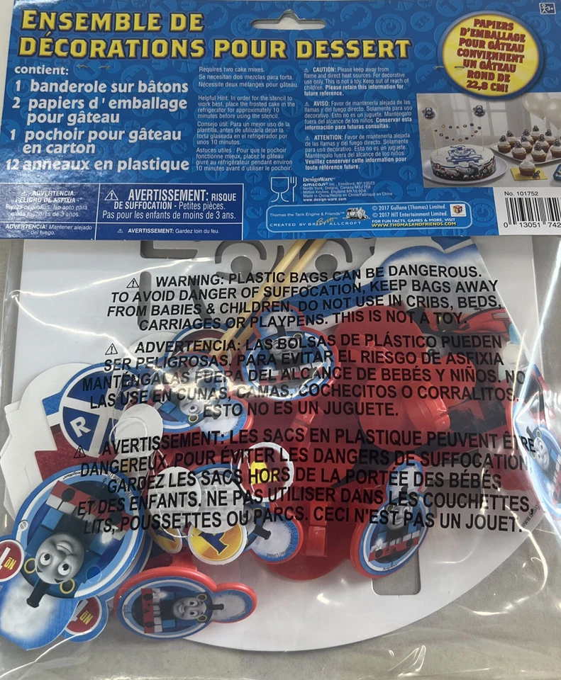 THOMAS All Aboard Friends DESSERT DECORATING KIT ~ Birthday Party Supplies PBS - Image 2 of 2