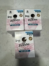 Leggs Silken Mist Silky Sheer Leg Control Top Sheer Toe  2 Pair B Nude Lot Of 3