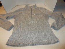 Womens Size L Under Armour Gray 1/4 Zip Pullover Fitted