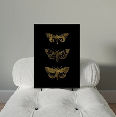 Moody Moth Print, Dark Grunge Poster, Moody Alt Room Decor