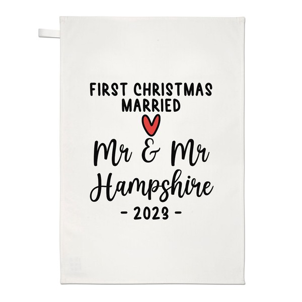 Personalisiert First Christmas Married Mr And Mr Geschirrtuch Liebe Gay Ehemann-image