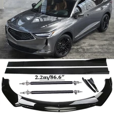 Front Bumper Lip Spoiler Side Skirts Rear Glossy Black For Acura MDX SUV