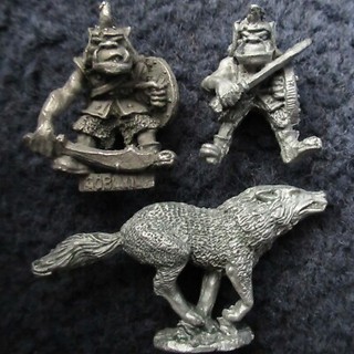 1985 Goblin Warg Rider ME41 Lord of the Rings Citadel Warhammer Wolf LOTR Gobbo