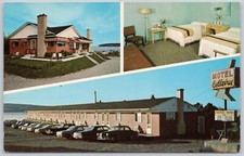 Perce Quebec Canada Vintage Postcard Motel Bellevue Belle-Vue