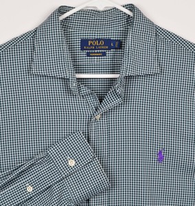 ralph lauren green gingham shirt