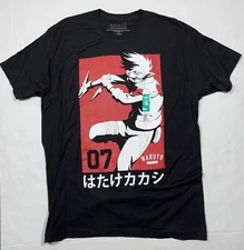 NWOT NARUTO "KAKASHI HATAKE" BLACK/WHITE  Graphic T-Shirt (Size - XL) Adult Xl