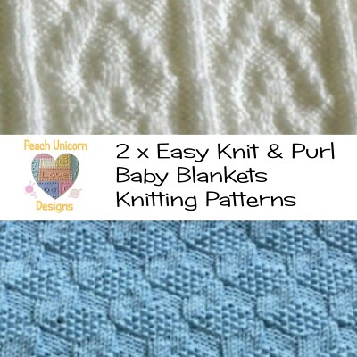 Strickmuster für Babydecken x 2 - Bausteine & Chevrons, einfach