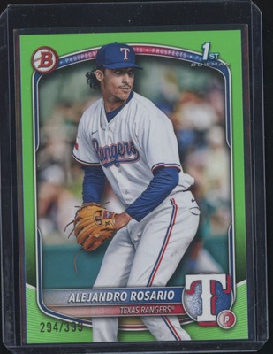 2025 Bowman Alejandro Rosario RC /399 Texas Rangers #BP-125 Green Paper