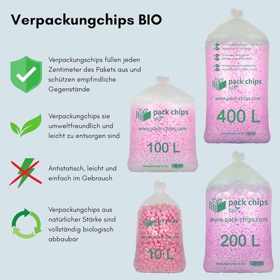 BIO Verpackungschips  Packpolster  Verpackungsmaterial Füllmaterial Füllchips