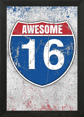 Awesome 16th Old Gift Framed Wall Art Poster Canvas Print Picture