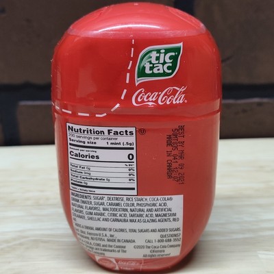1) 2021 Tic Tac Limited Edition Coca Cola Pop Hard Candy Mint 3.4