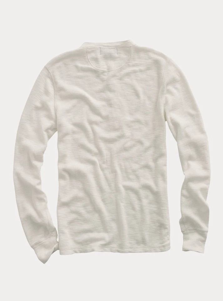 Double RL Ralph Lauren Men's Thermal Waffle Knit Henley Shirt Small w/ Gift Box - Image 2 of 4