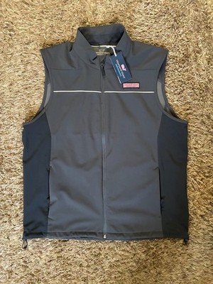 Vineyard Vines Mens Noreaster Rain Vest Large Harbor Gray New With Tags