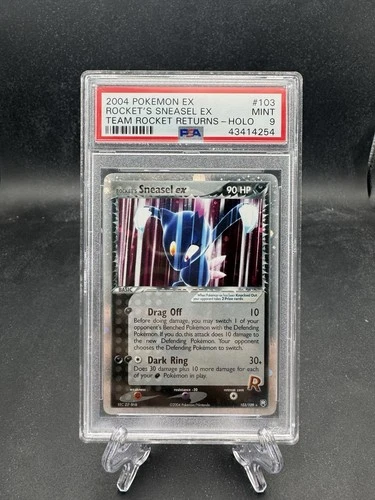 2004 POKEMON EX TEAM ROCKET RETURNS #103 ROCKET'S SNEASEL EX-HOLO PSA 9
