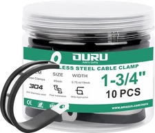 Rubber Coated Cable Clamps Set - Insulated and Rust-Resistant Clamps Kit