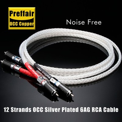 Preffair 6AG OCC Silver Plated Signal Cable 12Strand Rhodium XLR RCA For Hi-Fi