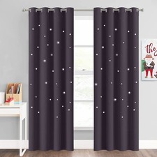 Blackout Cut Out Stars Curtains For Girls Bedroom Thermal Insulated Light Blocki