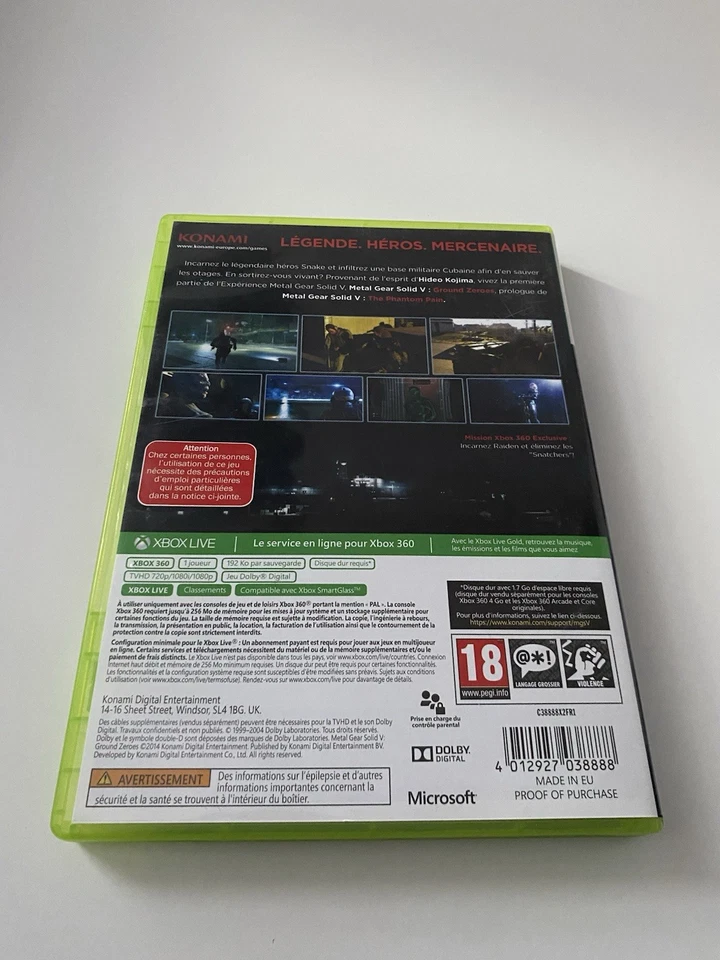 METAL GEAR SOLID V - 5 - Ground Zeroes Microsoft Xbox 360 Complet PAL FRA TBE ++, photo 2 sur 3