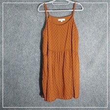 Loft Ann Taylor Rust Dress M Women Soft Polkadot Lightweight Everyday Summer