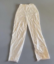 Vintage Slip Pants White Nylon Pettipants Lingerie Lace Trim Small Union Made
