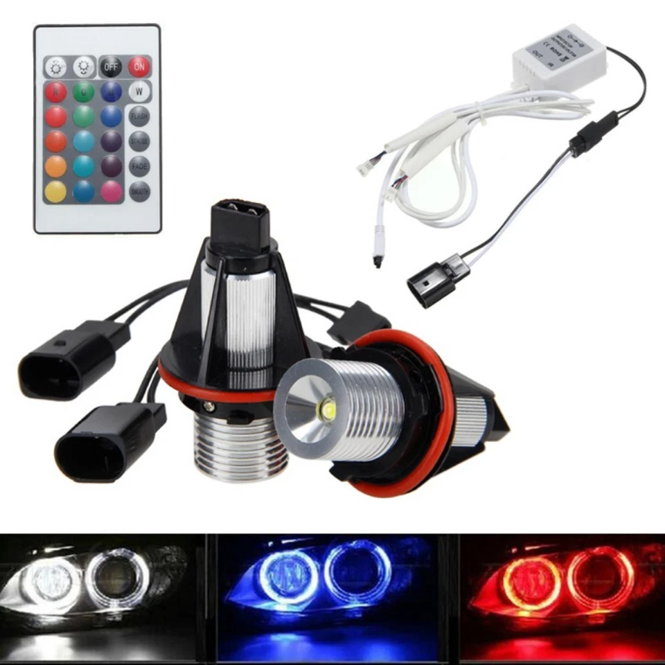 2 Piezas Bombillas LED Marcadoras de Ojo de Ángel RGB para BMW E39 E60 E63 E64 E53 5 6 7 X3 Foto 4 de 4