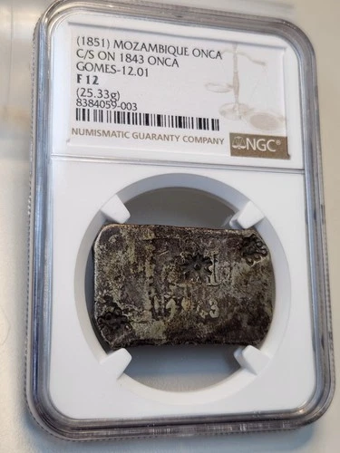 1851 Portuguese Mozambique Onca Counterstamped On 1843 Onca Gomes-12.01 NGC F12