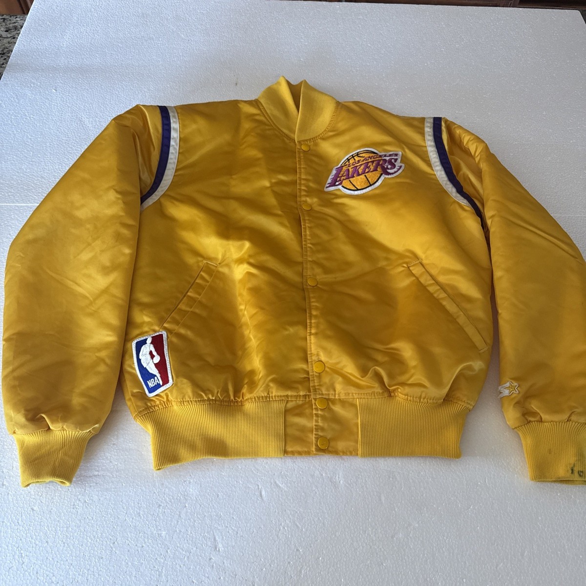 VINTAGE 80'S LOS ANGELES LAKERS SATIN STARTER JACKET L | eBay