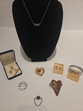 Heart And Love Themed Jewelry Lot, Necklaces, Earrings, Pins, Bracelet!