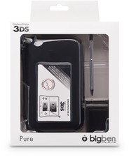pure عبوة essential طقم stylus تخزين ألعاب نينتندو 3ds جديد أسود شاشة
