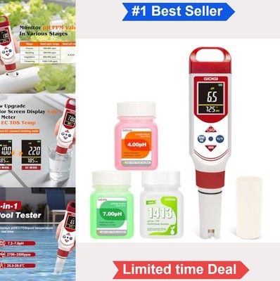 Digital pH EC TDS Meter Tester Color Screen Hydroponic Nutrient Water Aquarium