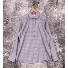 Eton Dress Shirt XL Mens Contemporary Plaid Long Sleeve Button