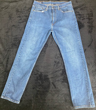 Levis 505 Jeans Mens 34x32 Blue Dark Wash Denim Straight Leg Regular Fit