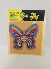Vintage The Patch Groovy Butterfly Embroidered Emblem Iron-on Patch NEW
