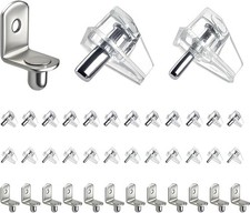 36PCS Mixed-Diameter Cabinet Shelf Pegs, 3-in-1 Shelf Pins Kit, 1/4 inch, 5mm, 3