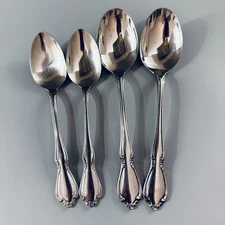 4 Oneida Chateau Teaspoons Soup Spoon Oneidacraft Deluxe Stainless Flatware Set