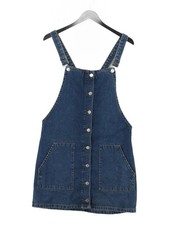 Topshop Pinafore/Dungaree Midi Dress UK10 in Blue