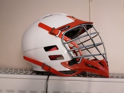 Cascade Lacrosse Helm Orange Weiß 
