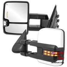 White Heated Power Towing Mirrors Compatible for Chevy Dotted Light 2014-2019