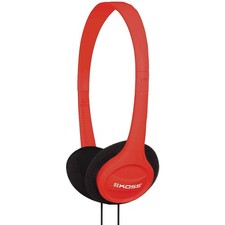 Red Adjustable Headphones with Deep Bass 3.5mm Wired Connection 4ft Cable
