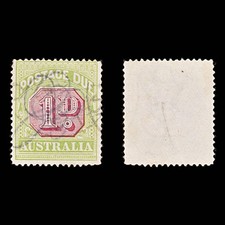 8672: Australia SGD80 1d Yellow green & Pink carmine 1914 MiP32Dya Used C£20