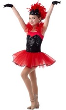 Show Business RED Child X-Small Dance Costume Ruffled Ballet Tutu  Gloves New