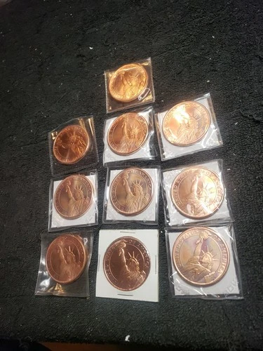 10 Lady Liberty collectors token Golden State Mint coin 1 OZ copper medallion 2