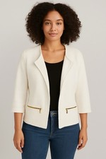 Alfani White Blazer with Notched Lapel and 3/4 Sleeves size M women’s