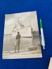 ABSTRACT CUTTING  16/21  CM  H.M.S. NIGERIA AT LAGOS FOXING  / CREASE NOTED