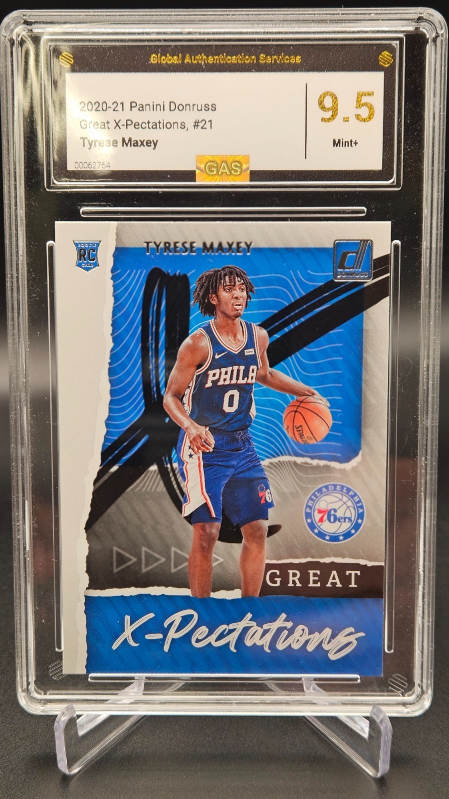 2020-21 Panini Donruss - Great X-Pectations Tyrese Maxey #21 (RC) GAS Graded