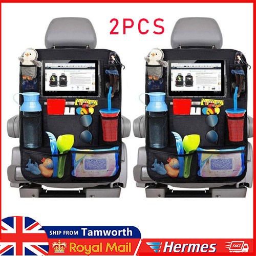 2 Pack Car Organiser Bag Multi Pocket Black Holder Back Seat Storage Tidy Bag UK