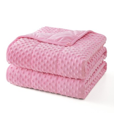 Topcee Weighted Blanket for Adults 15lbs 48x72, Minky Dots Heavy Blanket for