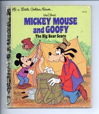 Mickey Mouse Goofy Big Bear Scare HC A Little Golden Book #1-REP VG- 3.5 1978