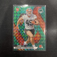 2025 Panini Mosaic Carson Schwesinger RC Rookie Card Green Prizm SP